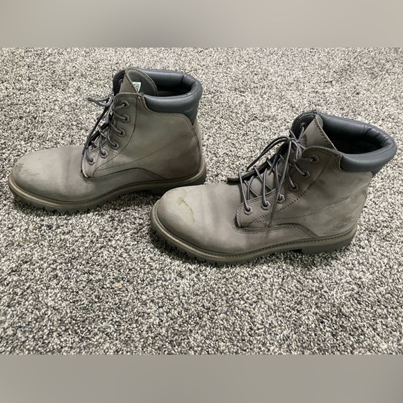 Timberland Gray Suede Boots with Leather Trim - Picture 2 of 6